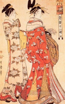  Japanese Art Painting - illustration from the twelve hours of the green houses c 1795 Kitagawa Utamaro Japanese